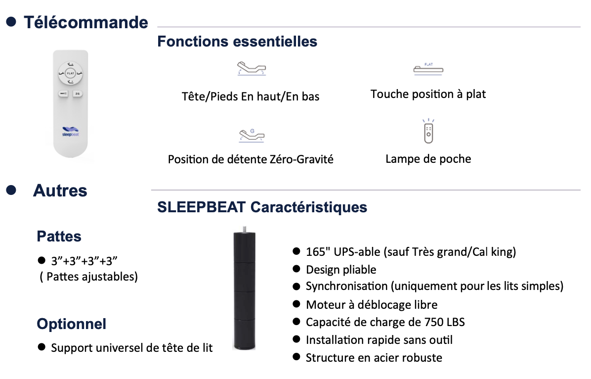 SleepBeat Lit électrique Série 1005